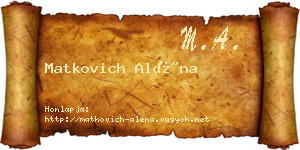 Matkovich Aléna névjegykártya
